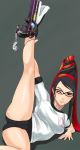 bayonetta bayonetta_(character) cameltoe glasses guns gym_uniform high_heels