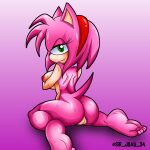 1girl absurd_res amy_rose anthro ass breast_squish breasts dat_ass eulipotyphlan feet female_only genitals hair half-closed_eyes hedgehog high_res mammal narrowed_eyes nipples nude pink_body pink_hair pussy sega sirjzau solo_female sonic_*(series) sonic_the_hedgehog_(series) squish video_games