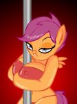 animated anthro brutamod dancing equine female friendship_is_magic furry gif mammal my_little_pony pegasus pole pole_between_breasts pole_dancing scootaloo_(mlp) solo stripper stripper_pole suggestive wings