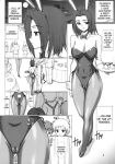 ass big_breasts breasts bunnysuit cameltoe code_geass comic flashing high_heels kallen_01 kallen_stadtfeld kissing leotard monochrome