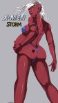 ass big_ass big_belly big_breasts bikini breasts butt_crack character_name dark_skin female hair marvel ororo_munroe pregnant sirwiggles skimpy storm_(x-men) swimsuit thong white_hair x-men