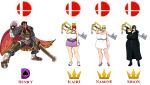  ale-mangekyo ale-mangekyo_(artist) ass big_ass big_breasts breasts cleavage commission dat_ass empty_eyes female ganondorf henry_d._damien kairi keyblade kingdom_hearts male mind_control namine nintendo original original_character smile super_smash_bros. sword the_legend_of_zelda weapon xion 