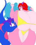  2013 alisha amelia_gideon anthro big_breasts bikini breasts cleavage clothing dawnrn dragon huge_breasts hyper hyper_breasts muscle original scalie swimsuit 