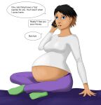  black_hair blue_eyes brown_hair cellphone lurrak milf pregnant pregnant_belly pregnant_female sexy 