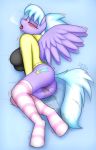 animal blush breasts closed_eyes cloud_chaser cutie_mark devs-iratvs equine female female_ejaculation friendship_is_magic horse large_breasts lying mammal masturbation my_little_pony open_mouth orgasm pegasus pony pussy pussy_juice squirting stockings tail wings