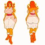  1girl adventure_time ass big_ass big_breasts breasts fire_hair flame_princess jay-marvel orange_hair orange_skin red_eyes 