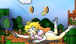 ass bottomless fall nintendo princess_peach tennis