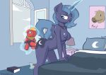  absurd_res anthro ass bed big_macintosh big_macintosh_(mlp) blue_nipples breasts equine female friendship_is_magic furry hi_res horn looking_back mammal masturbation my_little_pony nipples plushie princess_luna princess_luna_(mlp) sex_toy solo tetrodotoxine unicorn 