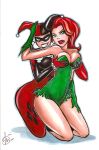 2_girls 2girls art batman_(series) breast_grab dc_comics dc_universe dcau female harley_quinn ivyquinn mainasha multiple_girls poison_ivy villain villains yuri