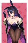  1girl 1girl 1girl :3 alluring alternate_costume big_breasts breasts bunny_ears bunny_girl bunnysuit cleavage dark_hair female_only fire_emblem fire_emblem_awakening gesture looking_at_viewer morgan_(fire_emblem) morgan_(fire_emblem)_(female) multicolored_hair naughty_face nintendo purple_eyes purple_hair short_hair thighs zet_(twt_zet) 