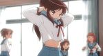 1boy 6girls animated_gif anime bra breasts cleavage gif orange_bra school school_uniform suzumiya_haruhi_no_yuuutsu the_melancholy_of_haruhi_suzumiya