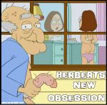  1boy 1girl age_difference ass bra family_guy female hair john_herbert male masturbation meg_griffin nude old_man panties peeping penis pervert spots undressing voyeurism window young 