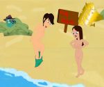 beach blue_eyes breast brown_hair charlene_doofenshmirtz nude pedrozebra perry_the_platypus phineas_and_ferb pussy vanessa_doofenshmirtz voyeur