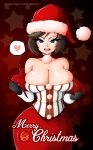 big_breasts bioshock bioshock_infinite breasts christmas christmas_outfit cleavage elizabeth merry_christmas santa_hat witchking00