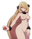 1_girl 1girl areola ass big_breasts black_legwear black_nails blonde blonde_pubic_hair breasts brown_eyes creatures_(company) cynthia cynthia_(pokemon) female female_human female_only fingernails fur_trim game_freak hair_ornament hair_over_one_eye hairpin high_resolution holding holding_object holding_poke_ball jewelry lamb-oic029 long_blonde_hair long_hair looking_at_viewer nail_polish navel nintendo nipples nude poke_ball pokeball_(generic) pokemon pokemon_(game) pokemon_character pokemon_diamond_pearl_&_platinum pubic_hair pussy shirona shirona_(pokemon) smile solo stockings teeth very_long_hair white_background wristband yellow_eyes