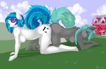 2014 anthro braid breasts changeling duo equine eyewear fan_character female female/female female_only friendship_is_magic furry glasses green_hair hair horn mammal my_little_pony nipples nude rach_verity unicorn vinyl_scratch yuri