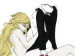 1futa 1girl blonde blonde_hair bottomless breasts futanari futanari_on_female intersex original pale sex straddling vampire white_background