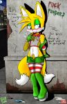  blush collar cut-off_shorts fuck_penders full_color furry girly legwear male mesh_shirt miles_&quot;tails&quot;_prower penis sega slashysmiley sonic_*(series) sonic_the_hedgehog_(series) sonicharinezumi stockings uncut 