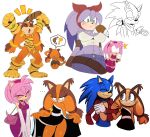 2014 ? absurd_res amy_rose anthro badger big_breasts blue_eyes boomerang breasts cleavage clothed clothing female furry green_eyes hair hedgehog hi_res male mammal mustelid one_eye_closed perci_the_hedgehog pink_hair purse sega sonic_(series) sonic_the_hedgehog sssonic2 sticks_the_jungle_badger wink