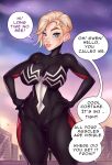 1girl 1girl ange1witch big_breasts blonde_hair blue_eyes breasts comic_book_character gwen_stacy high_res high_resolution marvel marvel_animated_universe short_hair solo_female sony_interactive_entertainment spider-man_(series) superheroine