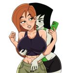  2_girls alluring athletic_female big_breasts black_hair breast_grab curvaceous curvy curvy_body curvy_female curvy_figure female/female female_abs female_only fit_female green_eyes gym_clothes gym_uniform hand_in_pants holding_phone kim_possible kimberly_ann_possible lesbian_couple lesbian_sex love midriff older older_female orange_hair satsufumi selfpic shego voluptuous voluptuous_female young_adult young_adult_female young_adult_woman yuri 