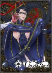 bayonetta bayonetta_(character) big_breasts breasts flashing glasses guns nipples