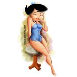  1girl alex_hiro ass barefoot betty_rubble female_only hair_bow hanna-barbera the_flintstones 