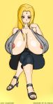  blonde_hair cleavage el_shaka gigantic_breasts golden_eyes kamikaze_(artist) looking_at_viewer naruto naruto_shippuden nipple_slip nipples tsunade 