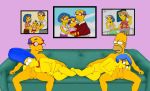  breasts fellatio homer_simpson homerjysimpson marge_simpson nipples oral penis pussy the_simpsons yellow_skin 