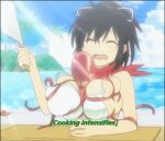 animated animated_gif asuka_(senran_kagura) breasts cleavage edit female gif long_hair lowres screencap senran_kagura senran_kagura_(series) squid subtitled