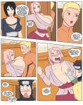 2boys 2girls bandages bangs big_breasts big_chest big_forehead black_eyes black_hair blond blond_hair blonde blonde_hair blue_eyes blush boruto:_naruto_next_generations breast_grab breast_press breasts brown_hair cheeks chin comic dialog dialogue english_text eyebrows eyelashes females fingers forehead forehead_mark forehead_protector green_eyes hair hands headband huge_breasts jay-marvel konohagakure_symbol konohamaru konohamaru_sarutobi large_breasts lips lipstick males multiple_boys multiple_girls naruto naruto_uzumaki nosebleed open_mouth panels pink_hair sakura_haruno shizune short_hair speech_bubble teeth text woman