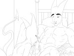  devil_girl fellatio lakituboy licking licking_penis lilith_(lakituboy) monochrome oral original original_character original_characters 