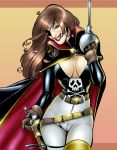  captain_harlock cleavage eye_patch gender_bender scar sword weapon 