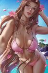 1girl aerith_gainsborough big_breasts bikini breasts cleavage female_only final_fantasy final_fantasy_vii olchas