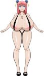  1girl alcione areola beige_skin big_breasts blue_eyes breasts brenda brenda_(perfect_hair_forever) commission digital_media_(artwork) erect_nipples female female_only huge_breasts human nipples perfect_hair_forever pink_hair sling_bikini solo solo_female swimsuit 