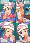  ash_ketchum bbmbbf camera comic dawn dawn_(pokemon) fellatio hikari hikari_(pokemon) nintendo palcomix penis piplup pokemon pokepornlive satoshi satoshi_(pokemon) wet_dreams_3 