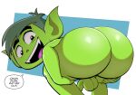 1boy ass balls beast_boy cartoon_network dat_ass dc garfield_logan gay jerseydevil looking_at_viewer male male_only nude open_mouth penis solo teen_titans teen_titans_go tongue