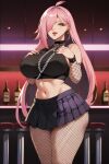  1girl ai_generated big_breasts fishnet_stockings long_hair nenefthivt pink_hair shirt skirt solo tagme vtuber 