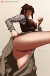 1girl anus ass attack_on_titan big_ass female_only hell904 long_skirt looking_at_viewer panties sasha_braus shingeki_no_kyojin