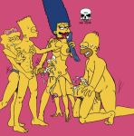 all_fours bart_simpson breast_grab breasts cum cum_in_orifice cum_on_face dildo doggy_position family femdom handjob homer_simpson hugging incest lisa_simpson maggie_simpson marge_simpson nude orgy pearls pegging smile strap-on the_fear the_simpsons yellow_skin