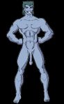  1boy blue_skin captain_planet captain_planet_and_the_planeteers long_penis nude_female solo_male 