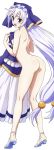 1girl ass back bare_back blush breasts embarrassed eris_(konosuba) feet female female_only frills from_behind hair_ornament high_heels high_resolution holding_dress kono_subarashii_sekai_ni_shukufuku_wo! long_hair looking_at_viewer looking_back nipples nude nude_filter nudist open_mouth purple_eyes purple_hair sandals shoes silver_hair small_breasts small_nipples solo standing surprised sweatdrop thighs third-party_edit uncensored very_long_hair white_background white_hair