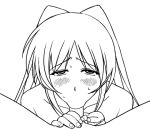 1girl :>= a1 animated animated_gif blush fellatio gif hetero kousaka_tamaki lowres monochrome oral penis pov solo_focus tamaki_kousaka to_heart_2 uncensored