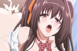 animated animated_gif ass bottomless breasts brown_hair cleavage climax cum female forced gif huge_breasts ikenai_koto_the_animation moaning nipples orgasm saliva saliva_trail sex twintails