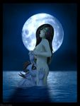 blue_skin breasts cunnilingus disney dr._drakken female_nudity full_moon green_skin kim_possible moon moonlight night nude ocean oral pussylicking shego skinny_dipping tagme water