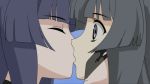  2girls anime aoba_tsuzaki closed_eyes female female_only friends hime_cut jinki jinki_extend kissing love multiple_girls screen_capture shizuka_tsuzaki surprised tsuzaki_aoba tsuzaki_shizuka wide_eyed yuri 