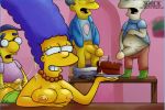  ass bent_over birthday blargsnarf breasts cake cum cumshot hands_on_ass jester marge_simpson masturbation milhouse_van_houten pearls penis richard smile testicles the_simpsons wendell_borton yellow_skin 