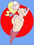 alien ass big_ass blonde_hair blue_eyes blue_panties boots bubble_butt codykins123 dc female flying funny lipstick panties_pull panties_pulling panties_up suit super_best_friends_forever supergirl wedgie wide_hips