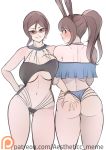 1girl 2_girls aestheticc-meme artist_name ass ass_grab back big_breasts bikini blush bracelet breasts brown_eyes brown_hair coco_adel groping high_resolution jewelry long_hair looking_at_viewer looking_back multiple_girls navel ponytail rwby sketch smile stomach sunglasses swimsuit thighs tied_hair tinted_eyewear velvet_scarlatina white_background