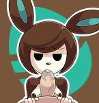  1girl 2019 animal_crossing anthro balls big_ears breasts carmen_(animal_crossing) digital_media_(artwork) duo easter erection fellatio hair high_res holidays human human_on_anthro interspecies lagomorph leporid male male/female mammal mintyspirit nintendo nipples nude oral oral_penetration penetration penile penis rabbit sex solo_focus teeth vein video_games 